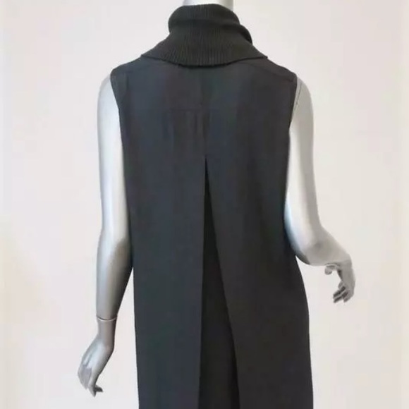 James Perse Fall Turtleneck Sleeveless Dress in Olive Green - Picture 10 of 10